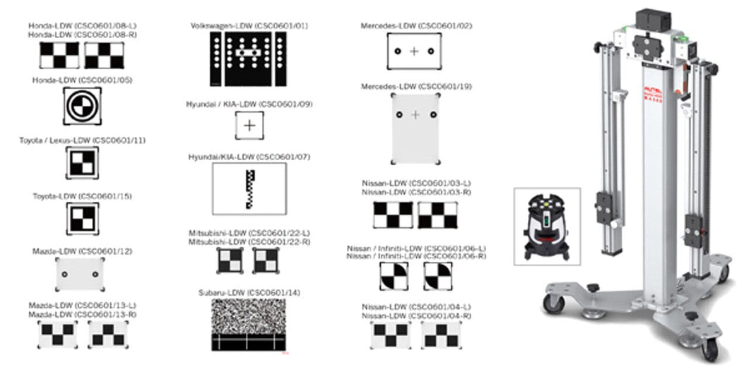 Autel MAS20T ADAS MA600 Mobile Calibration Frame + Software Application (1Yr) + MS909 Tablet
