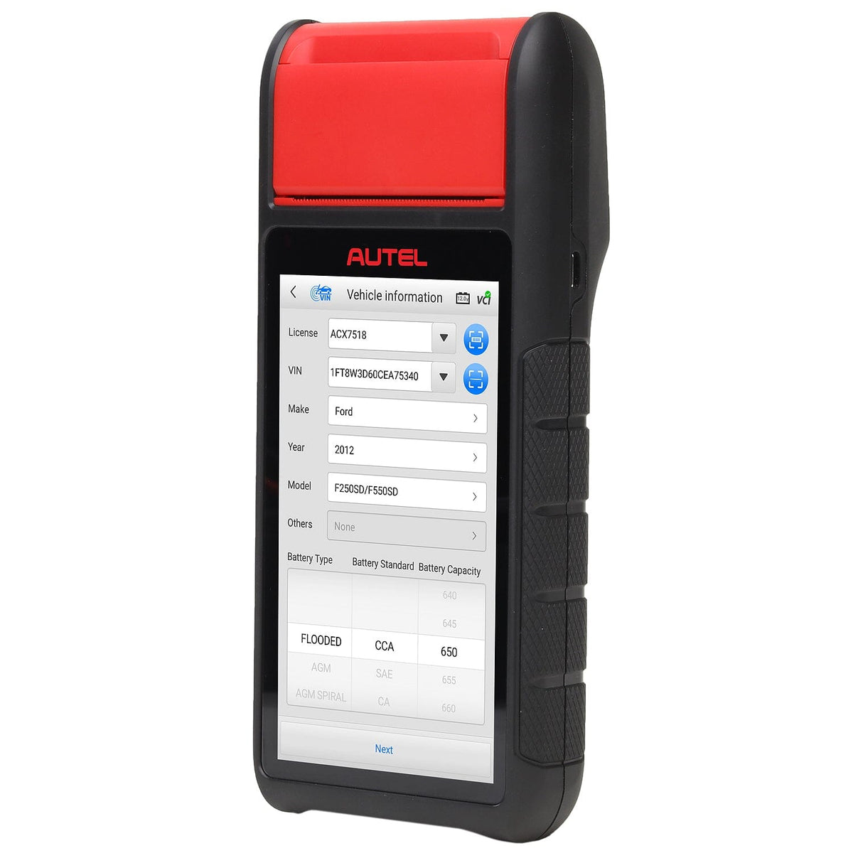Autel BT608 Touchscreen Battery and Electrical System Diagnostics Tool