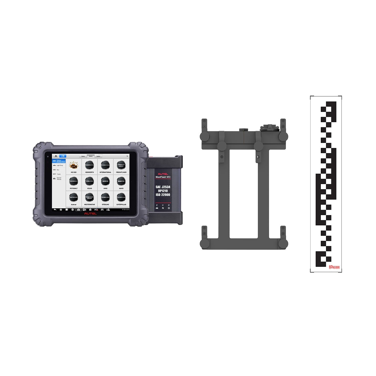 Autel CVMAGLS Compatible with MA600, includes 909CV, connection bracket, and CV target