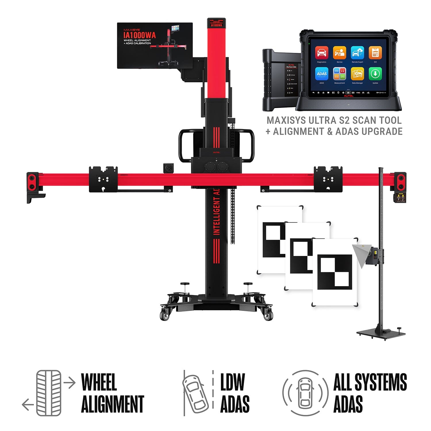 Autel IA1000AST MaxiSYS ADAS IA1000 Automated Alignment and "All Systems" ADAS System with MS ULTRA2 and Physical Targets