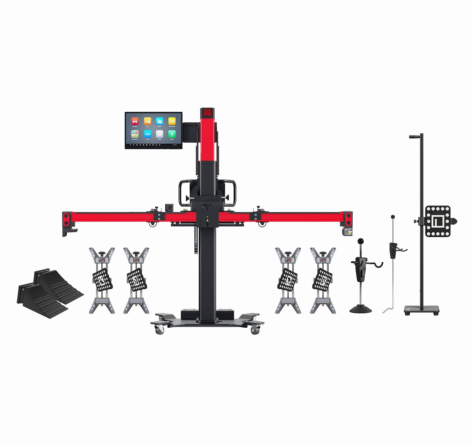 Autel IA900WA Dual purpose four-wheel alignment and ADAS calibration frame w/ touchscreen