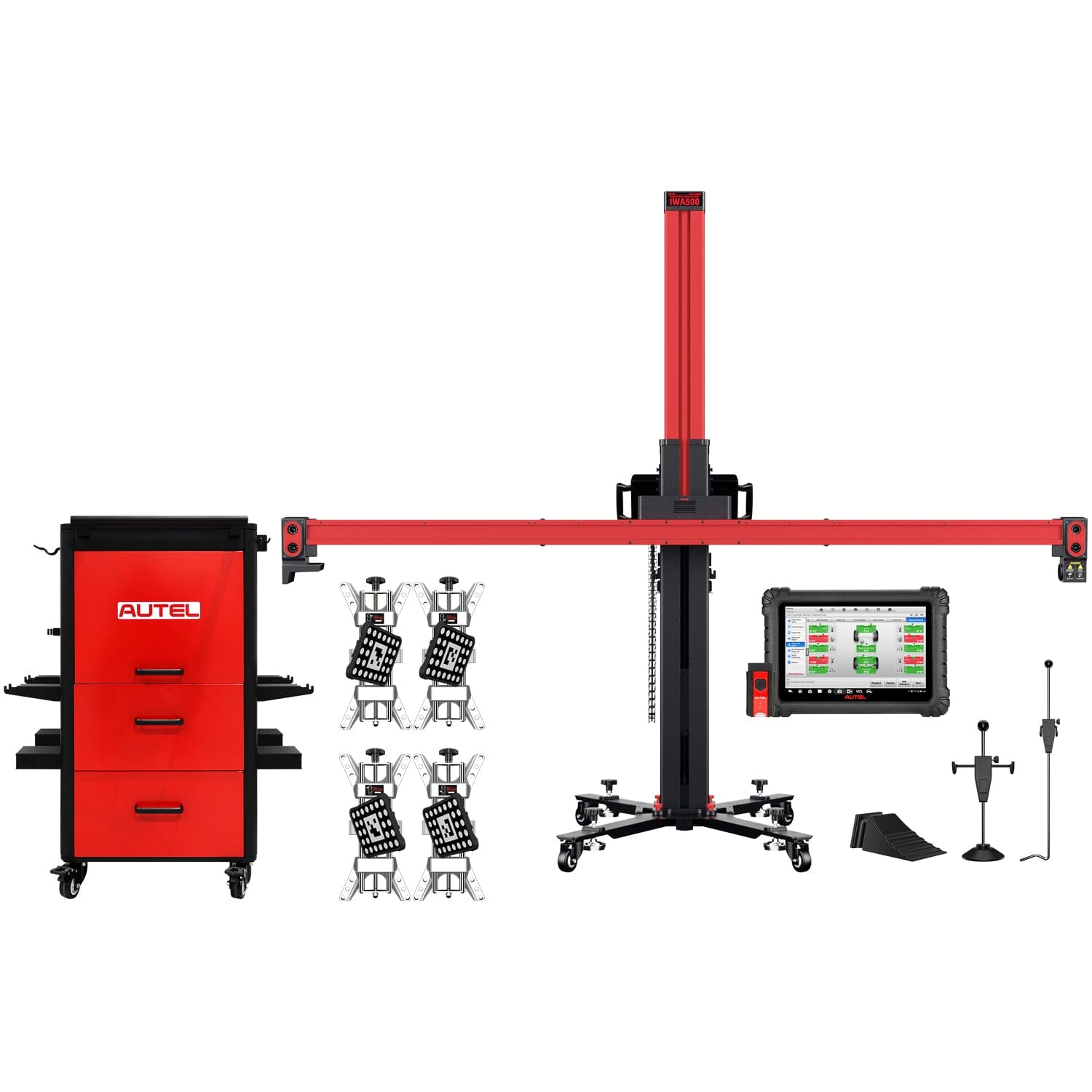 Autel IWA500 Wheel Alignment System with Tablet and Storage Cabinet