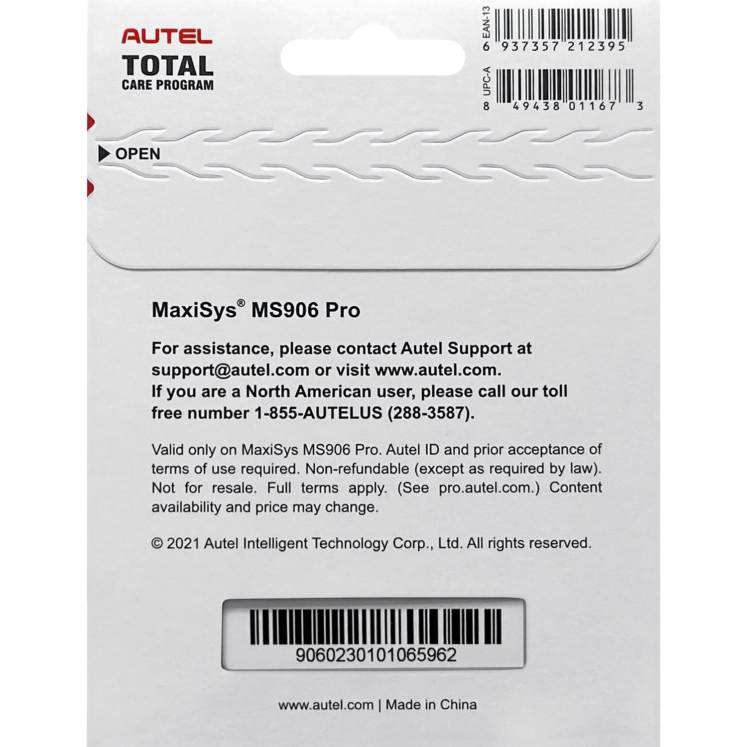 Autel MS906P1YRUP Total Care Program 1-Year Warranty and Software Update Extension for MS906PRO