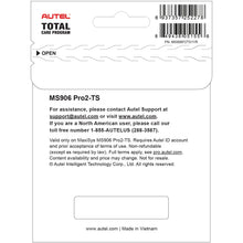 Autel MS906P2TS1YR Total Care Program (TCP) 1-Year Warranty and Software Update for MS906PRO2-TS