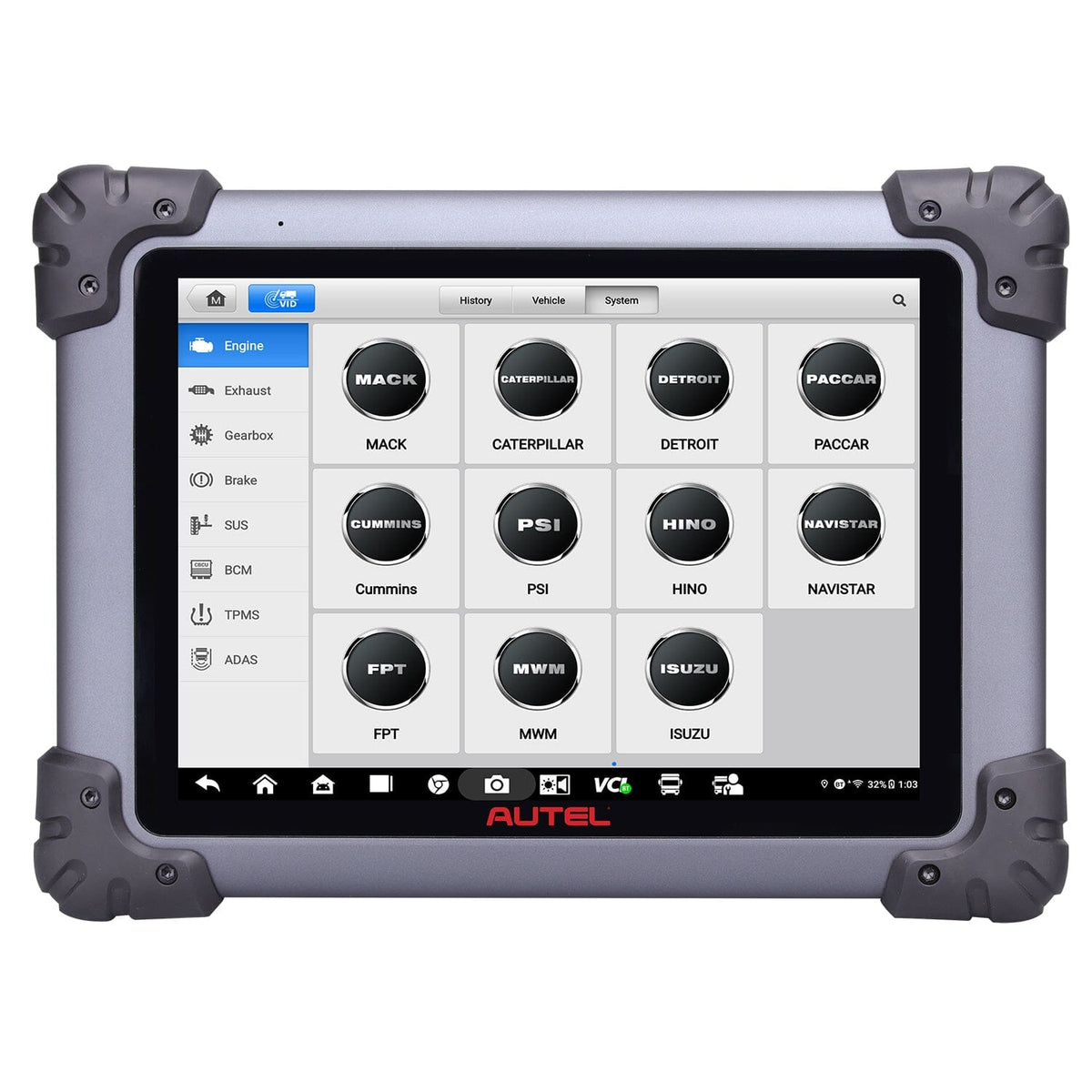 Autel MS908CVII Commercial Vehicle Diagnostic and Service Tablet with Class 1-9 coverage
