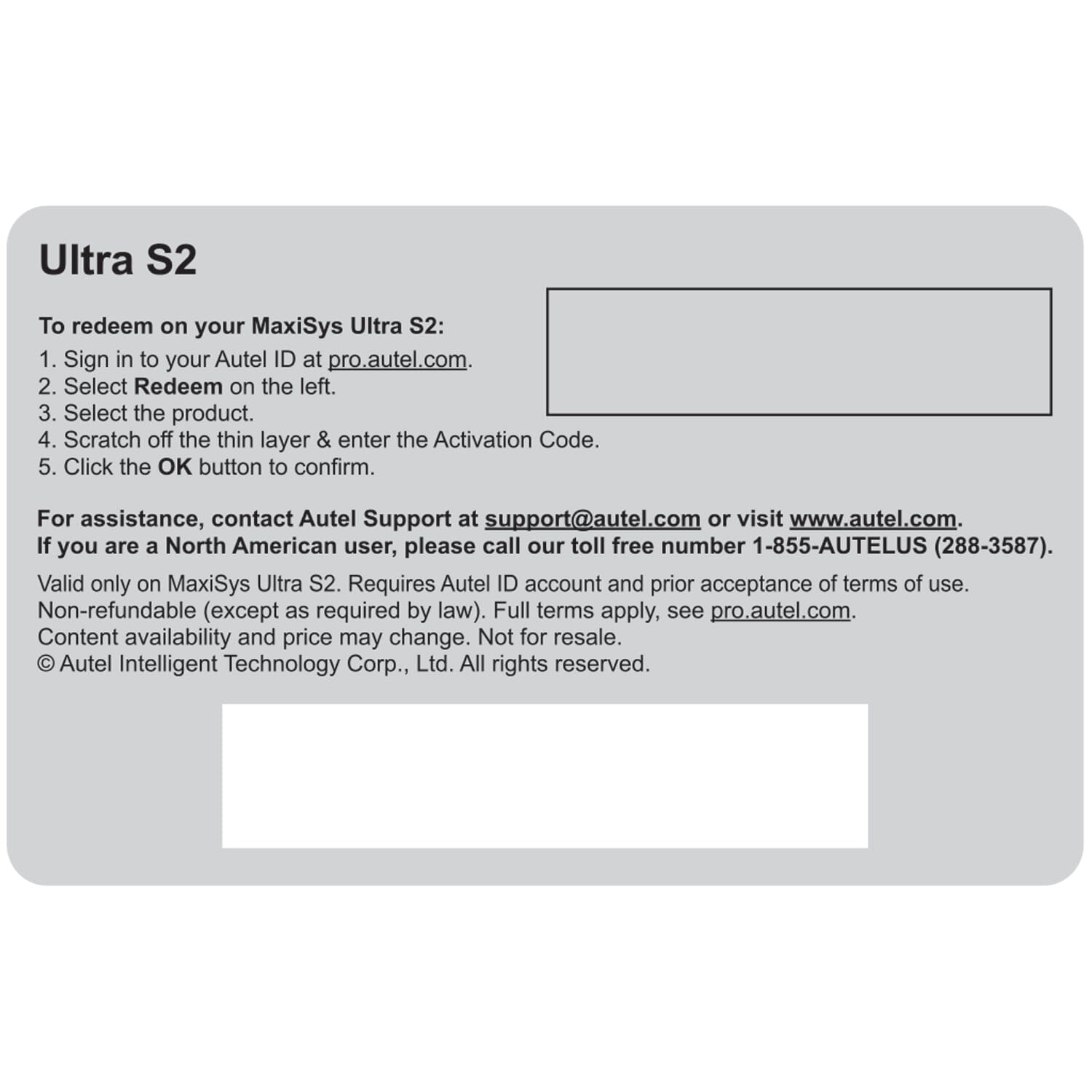 Autel ULTRAS21YRUP Total Care Program (TCP) 1-Year Warranty and Software Update for MSULTRAS2