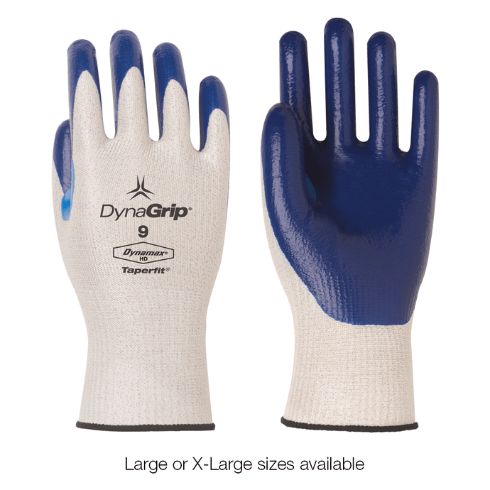 DynaGrip Dynamax Gloves with Solid Nitrile Palm Coating