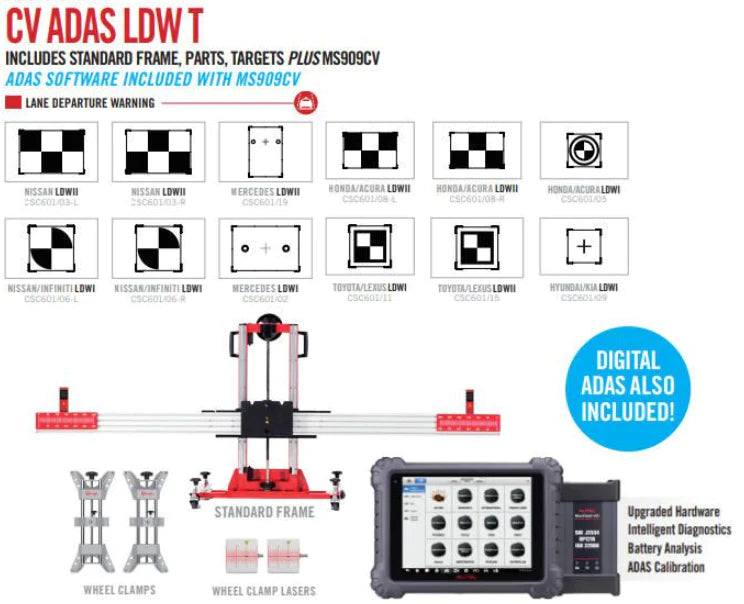 Autel CVALDW Commercial Vehicle ADAS Lane Departure Warning Tablet Package
